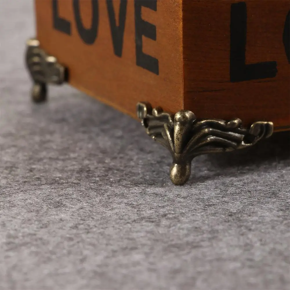 4pcs Vintage Protector Jewelry  Box Furniture Part Wood Case Furniture Leg Corner Corner Bracket Feet Leg