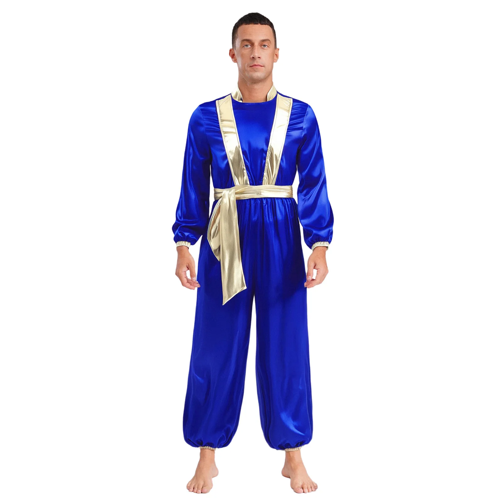 

Men's Knight Warrior Competition Performance Rompers Halloween Arabic Middle-east Prince King Combatant Role Play Outfits