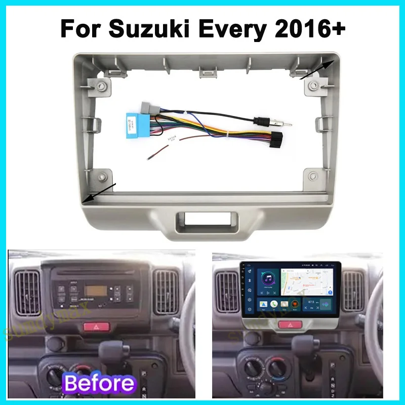 

9inch big screen 2 Din android Car Radio Fascia frame For SUZUKI EVERY MAZDA Scrum Wagon car radio fascias panel with cable