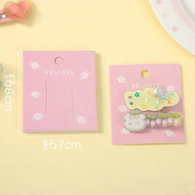 50pcs 7x8cm Barrettes carta da imballaggio carta da esposizione per forcine carine per accessori per capelli fai da te etichetta porta etichette per
