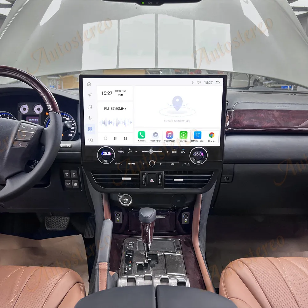 19.8 بوصة كوالكوم لكزس LX570 2007-2015 أندرويد 13 سيارة مشغل وسائط متعددة نظام تحديد المواقع والملاحة راديو تلقائي مسجل شرائط رئيس وحدة