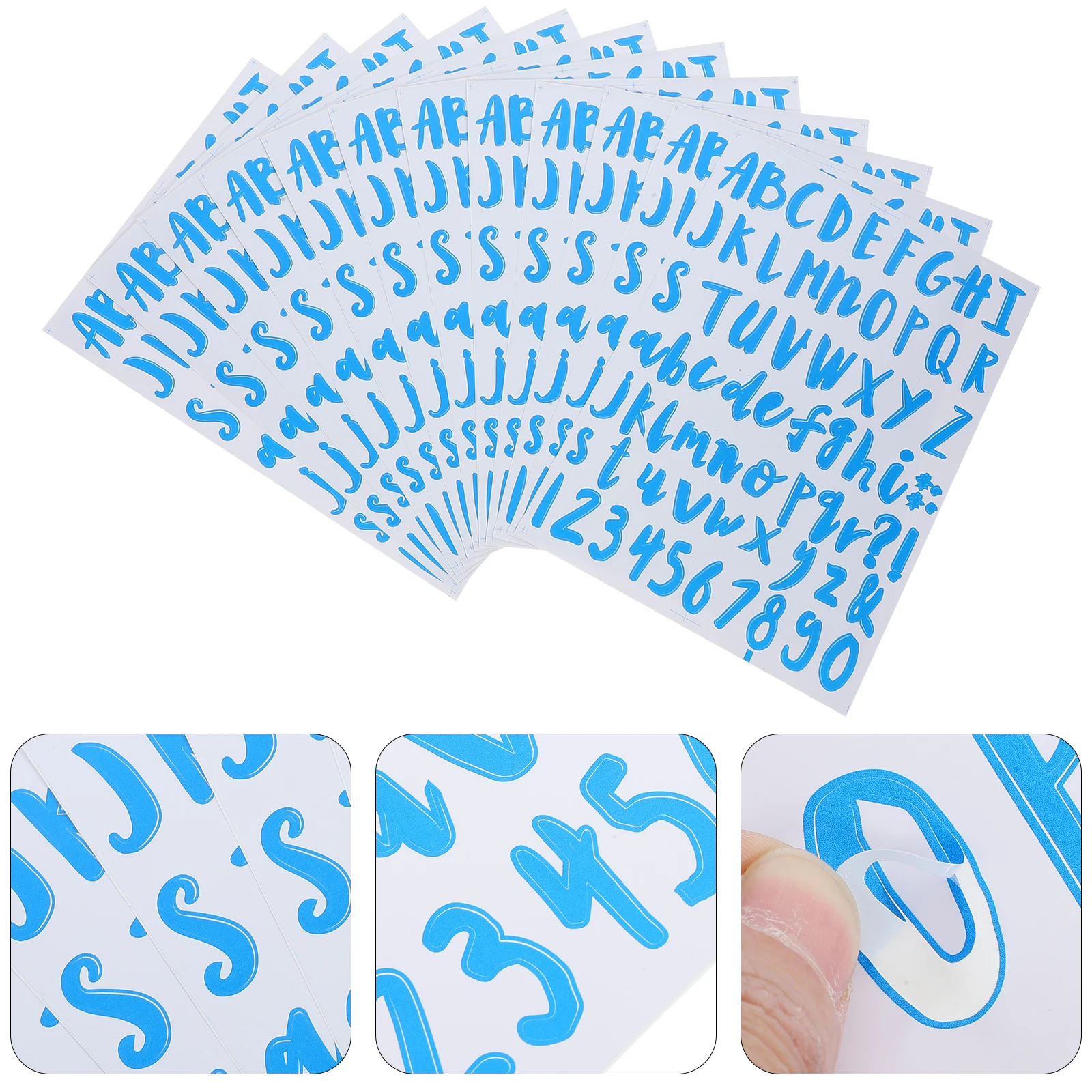 

12 Sheets Adhesive Alphanumeric Label Letter Stickers for Bottle Vinyl Scrapbook
