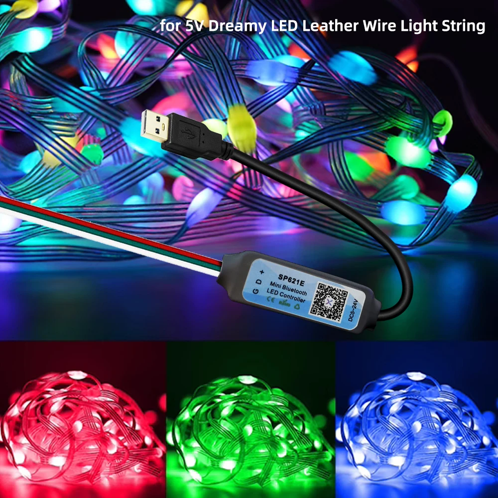 New Bluetooth Mini WS2811 WS2812B LED Controller USB 5V 12V 24V Dreamy Color Wireless IR Remote APP Dimmer for  Addressable LED