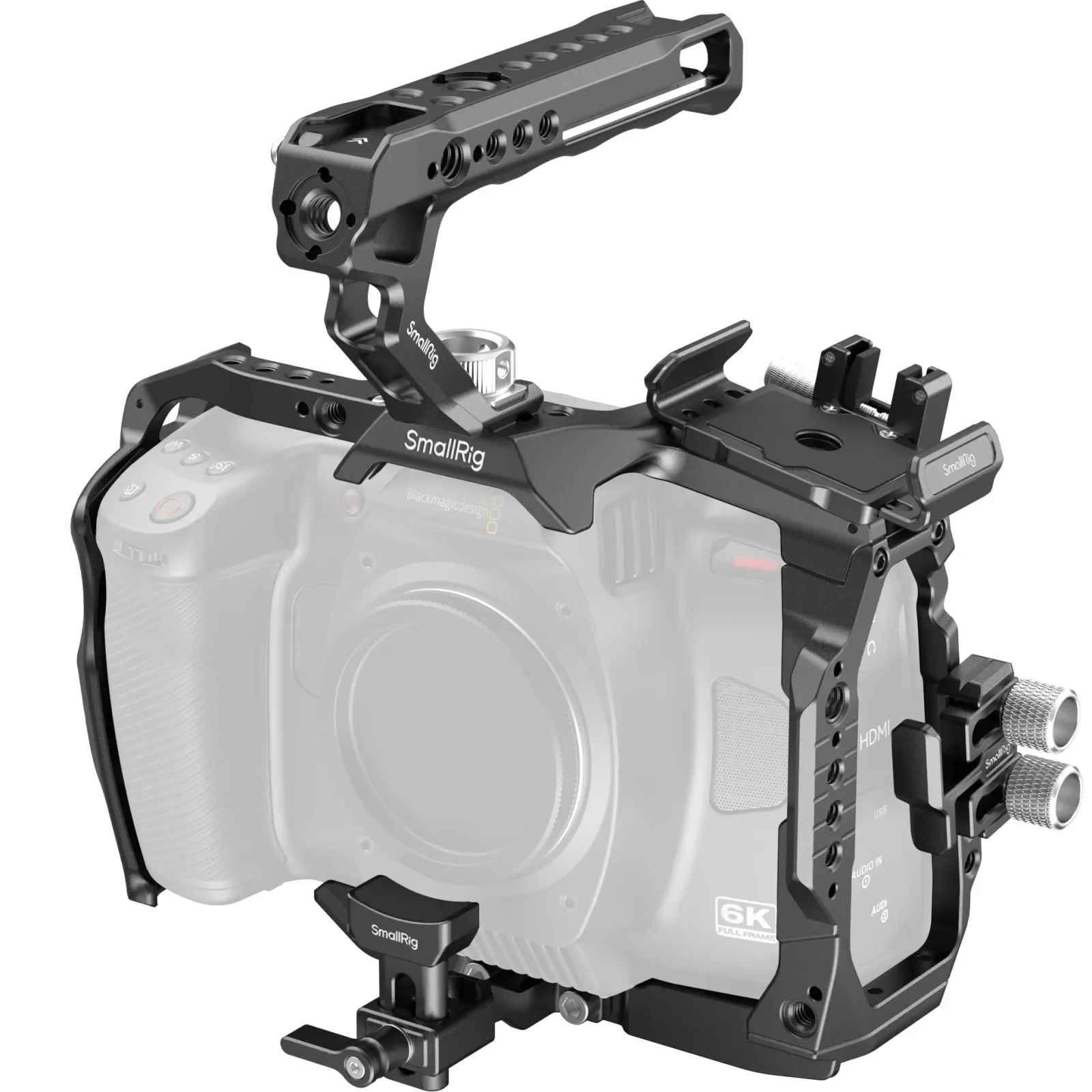 Zaawansowany zestaw klatek SmallRig do kina Blackmagic 6K z podwójnymi prętami z włókna węglowego 15mm podstawowa klatka do klatka operatorska BMCC