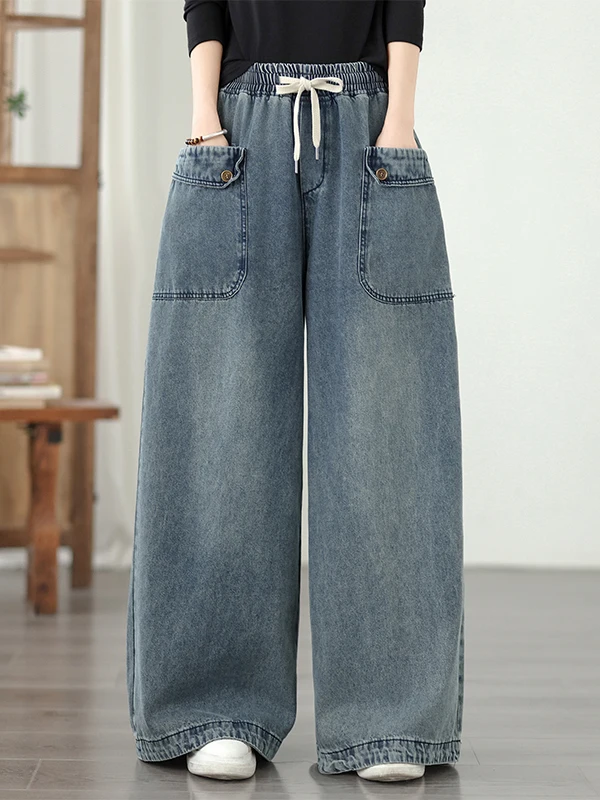 

Casual Loose Women's Jeans Wide Leg Pants Summer New Style Versatile Loose Slimming Denim Trousers for Ladies Comfort Fit
