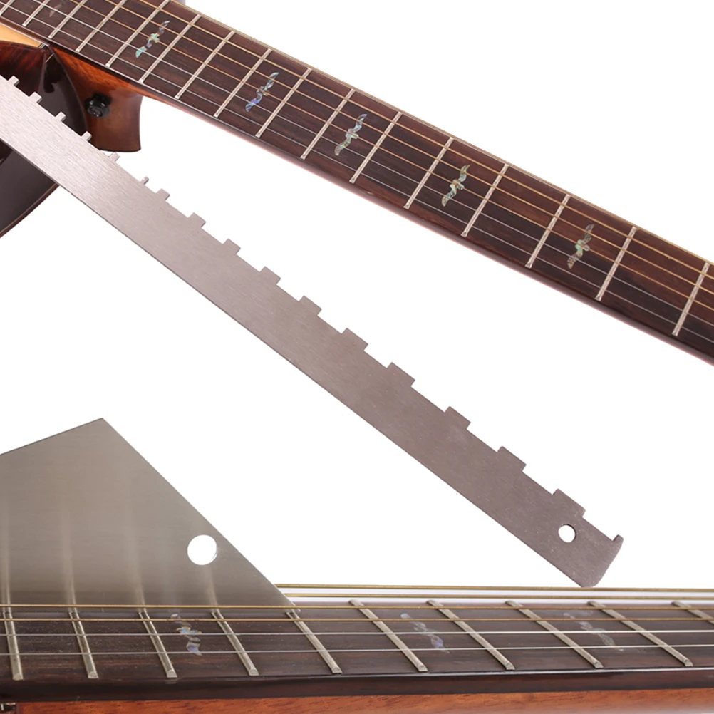 

2 Pcs Guitar Neck Ruler Fret Rocker Notched Straight Level Luthier Tool Leveling