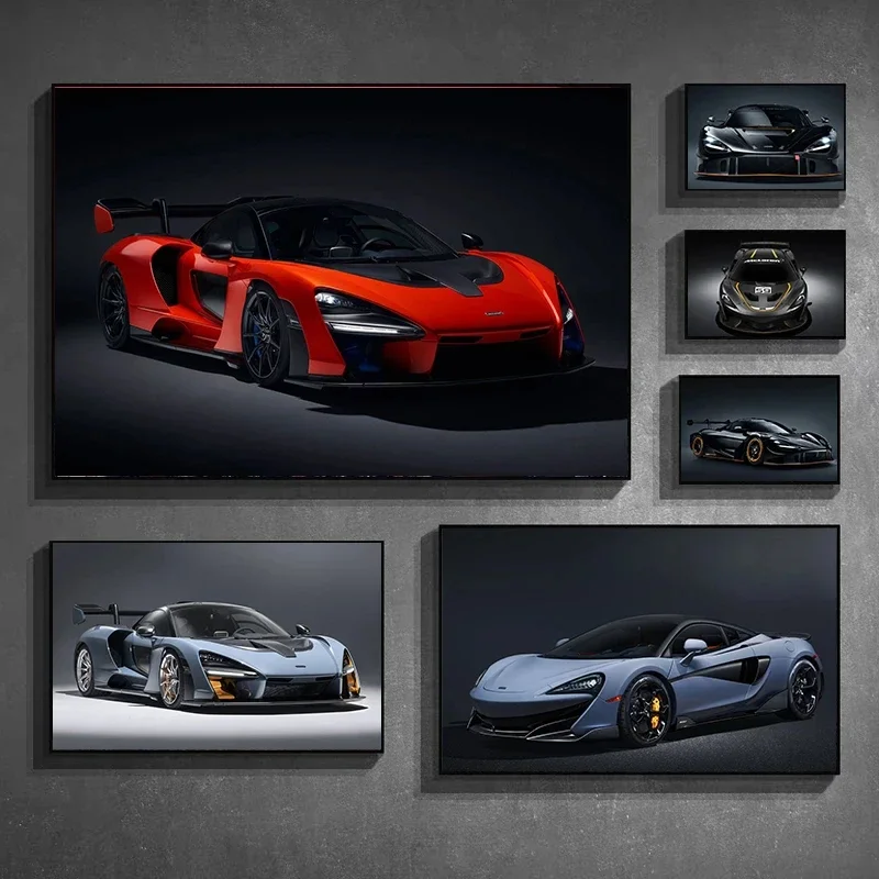 1pc frameless canvas painting Bugatti Super Cars Poster McLaren Senna Divo Picture Luxury Car Canvas Painting Wall Art Posters a