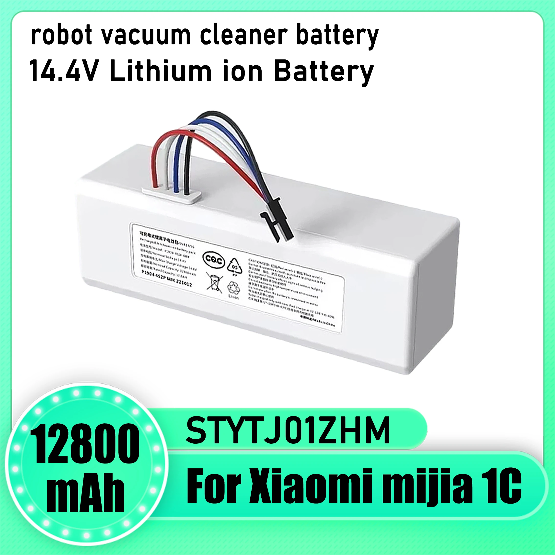 14.4V lithium-ion battery, for Xiaomi Mijia 1C STYTJ01ZHM robot vacuum cleaner battery replacement, multiple capacity options