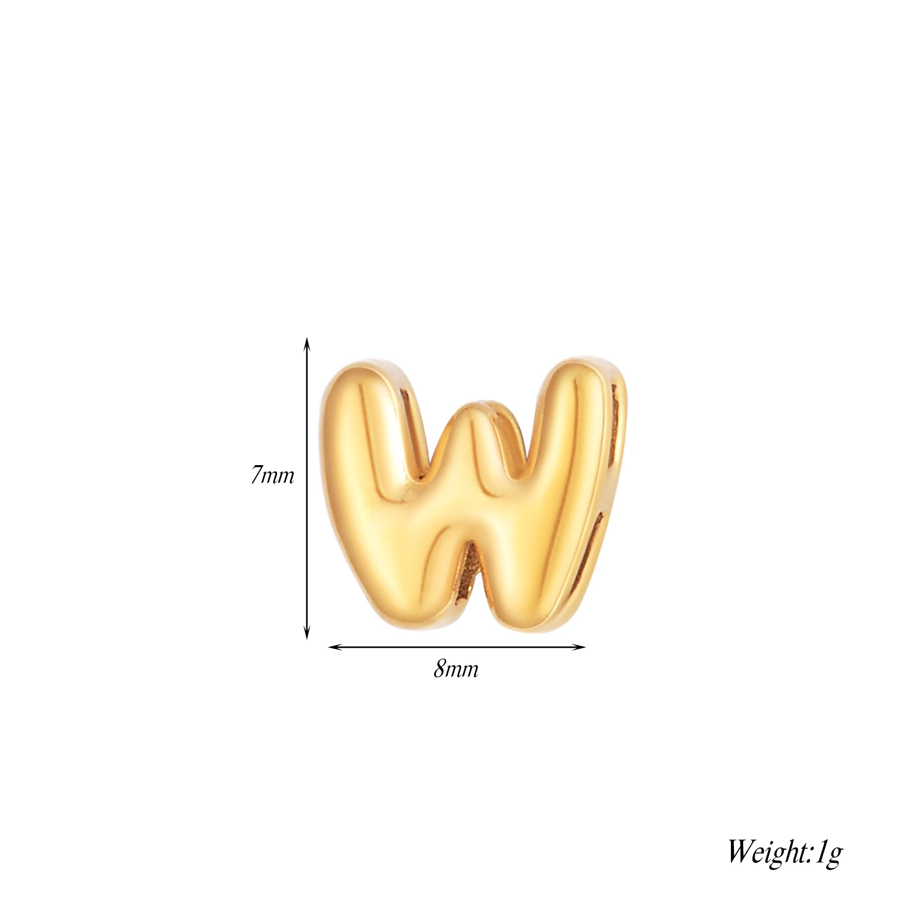 6 stks/partij Mini Ballon Alfabet Initial Charms Rvs Kleine Bubble Engelse Letter Accessoires