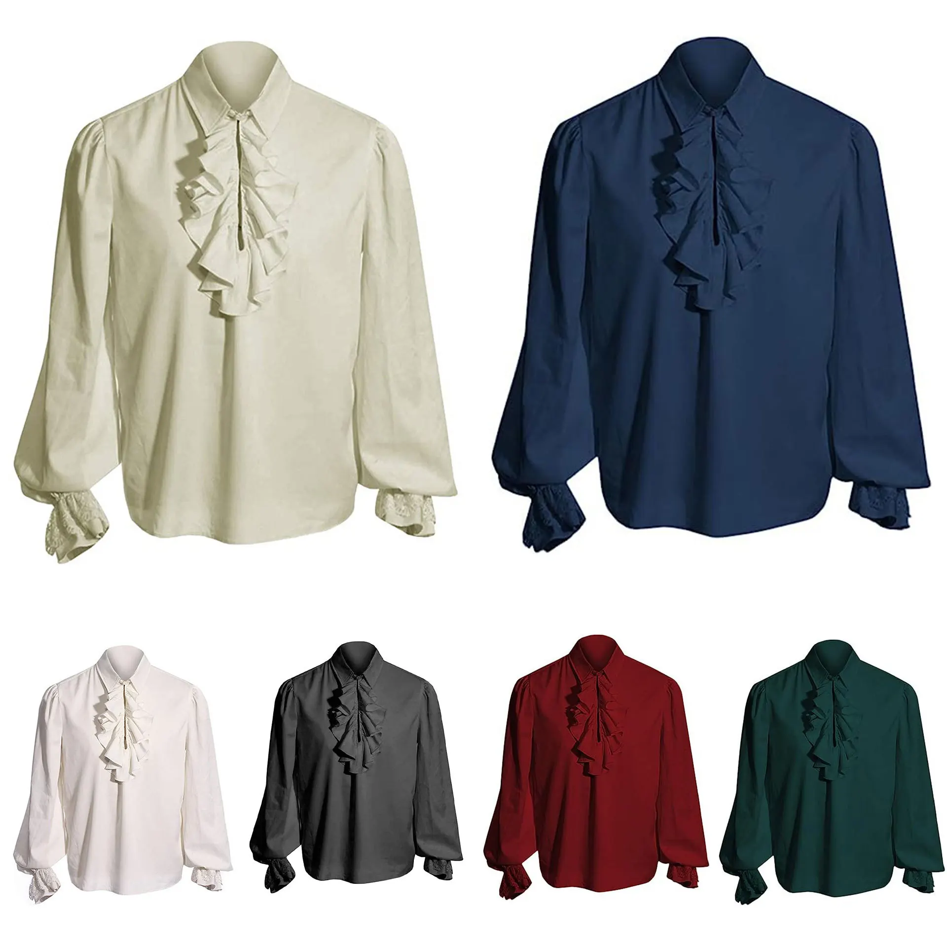 

Medieval Gothic Shirt Renaissance Period Halloween Costume Women's Fashion Renaissance Style Snowflake Cotton Blouse