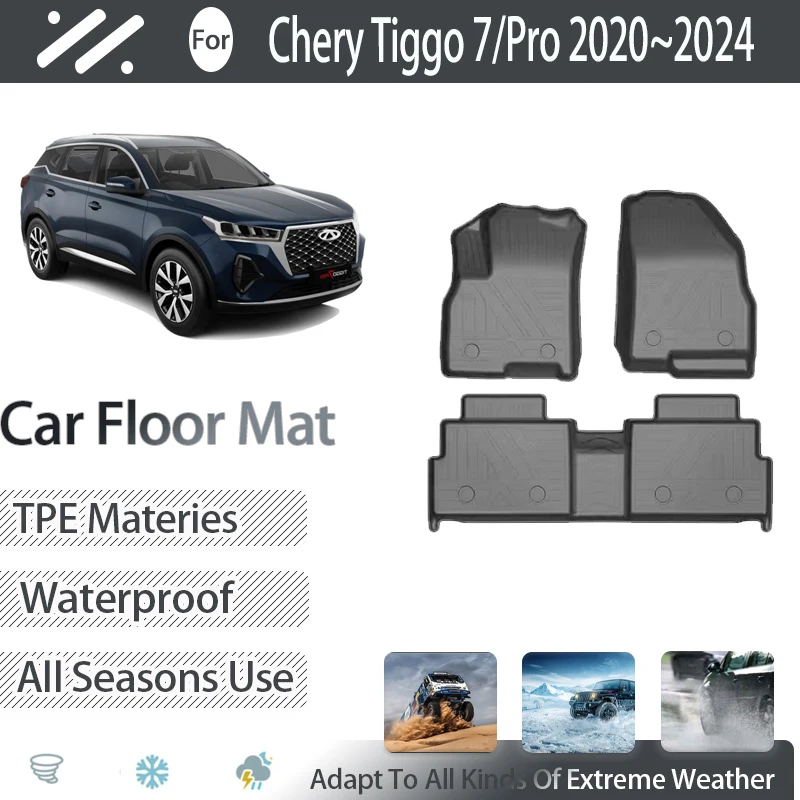 

Автомобильные коврики для Fownix Chirey Chery Tiggo 7 Pro Plus MK2 2020 ~ 2024, грязеотталкивающие коврики для ног, напольные покрытия, автомобильные аксессуары