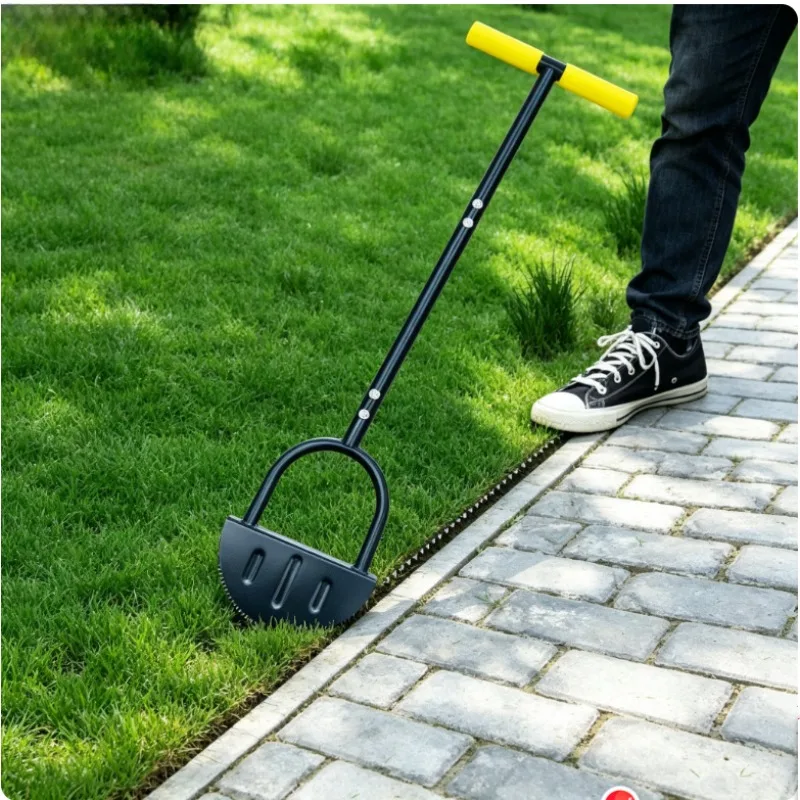 Gardening tools Manual trimming shovel with handle Half moon lawn trimmer, serrated hand lawn trimming tool