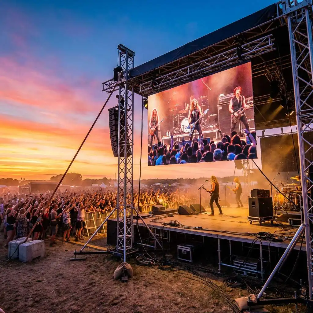 Hot Stage Screen 6.75sqm Outdoor 27Pcs Panels 4.5x1.5m P3.91 Waterproof High Brightness Led Screen Fixed Stage Display