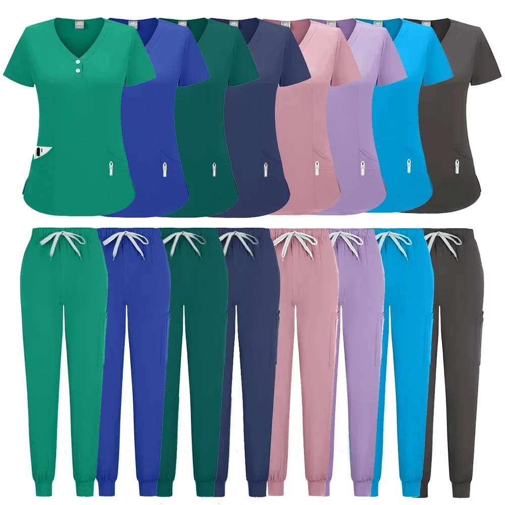 Hospital Surgical Clothing Medical Uniforms Women Scrubs Sets Doctors Nurses Accessories Dental Clinic Beauty Salon Workwear Set