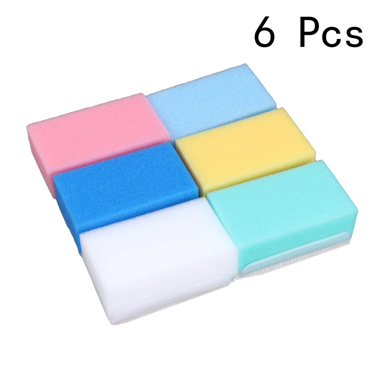 6 قطعة إسفنجة حمام حسية تعمل باللمس شعيرات ناعمة لطيفة لتنظيف شعر أصابع الوجه متعدد الألوان لحديثي الولادة #5
