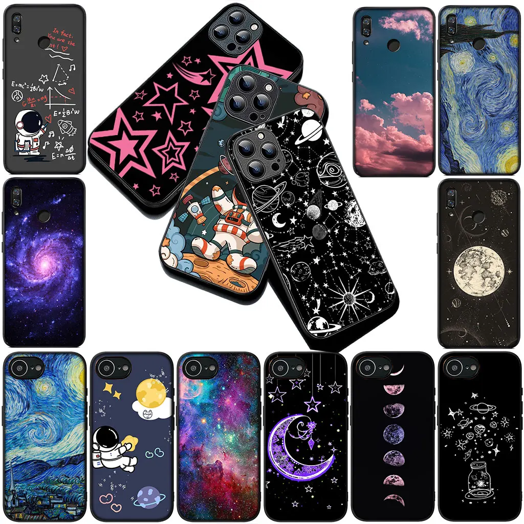 Чехол для телефона Moon Astronaut Universe Galaxy Stars Чехол для Apple iPhone 17 Air 12 13 Pro Max Mini ProMax XR 7 + 8 Plus X Чехол