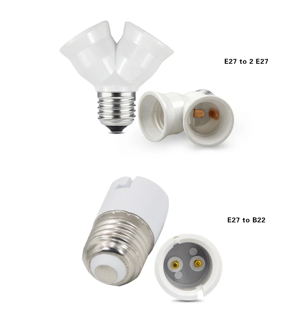 1pc Gu10 E12 E14 E26 E27 G24 B22 ognioodporny konwerter lampa CFL LED gniazdo elektryczne podstawa żarówki Adapter przedłużenie rozgałęźnika