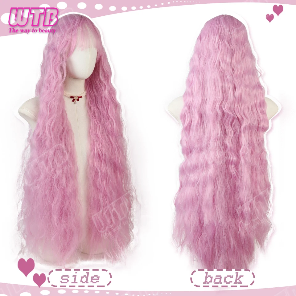 Extra Long Water Wave Synthetic Lolita Wig for Women Wave Wig with Bangs Suitable for Women Girl for Daily Wear Holidays Cosplay