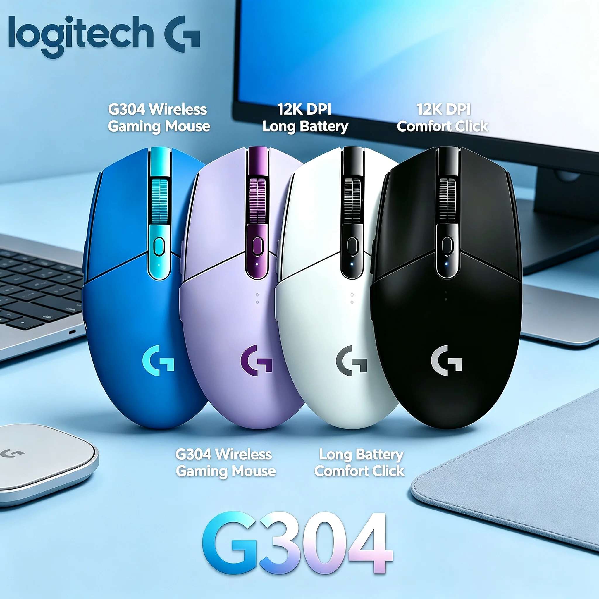 Original Logitech G304 2.4G Wireless Gaming Mouse Low Power Consumption Long Battery Game Mice