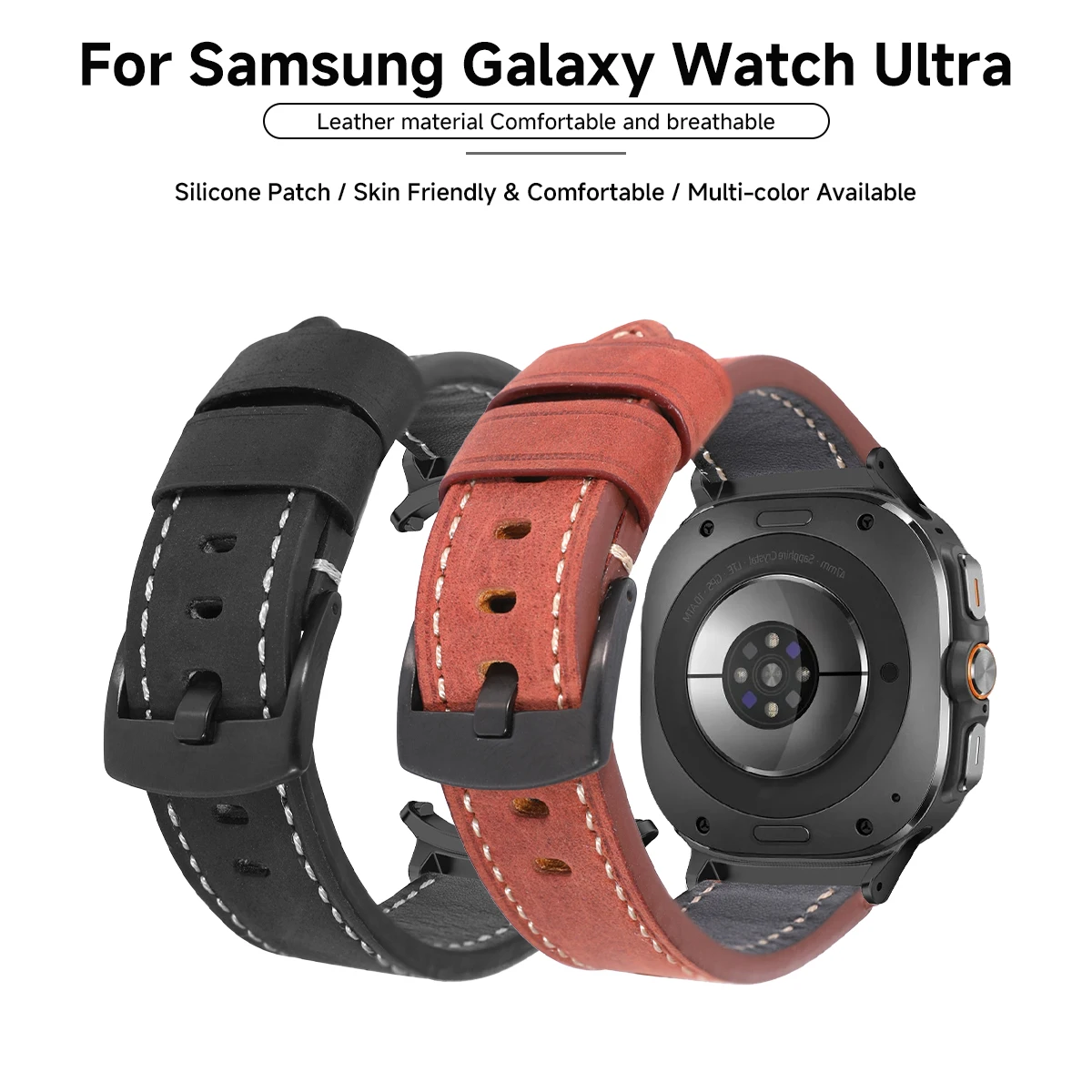 Leather Band for Samsung Galaxy Watch 7 Ultra 47mm Bracelet Quick Release Wristband for Galaxy Watch Ultra 47mm Watchband Strap