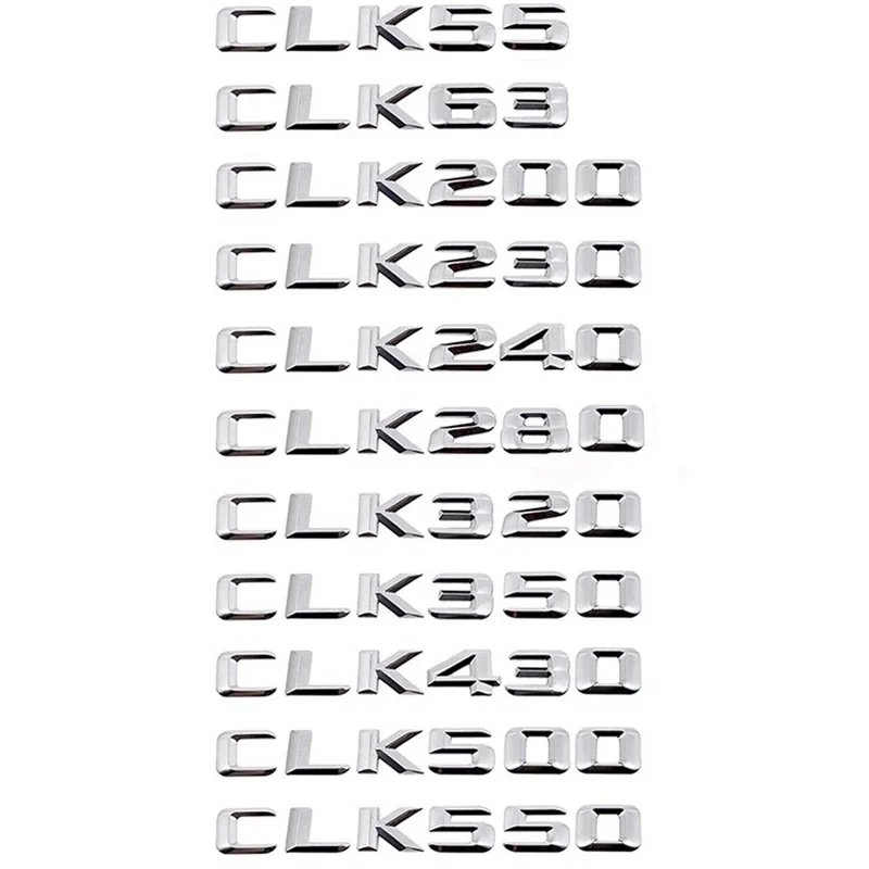 

3D ABS For Mercedes-Benz W209 CLK Class CLK55 CLK63 CLK200 CLK220 CLK230 CLK550 Emblems Tail Logo Chrome Stickers Accessories