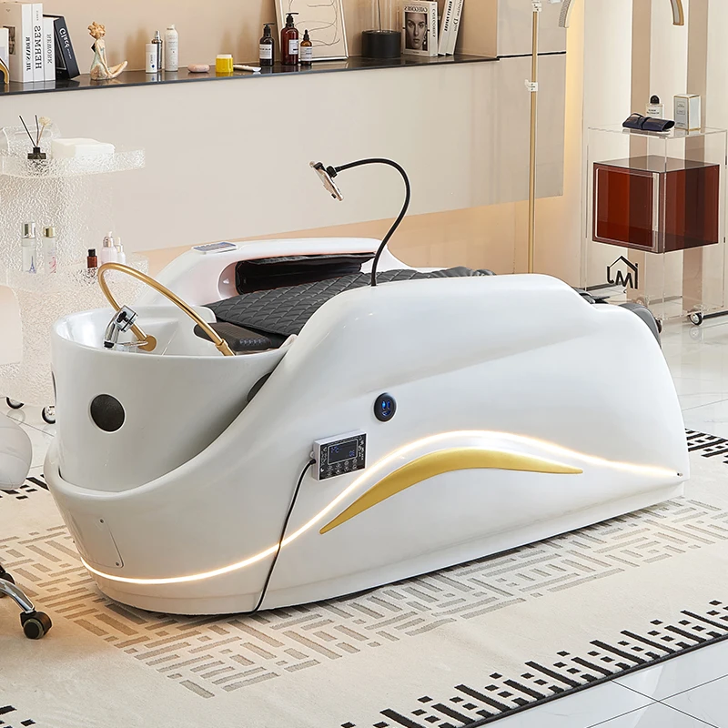 Electric massage shampoo bed barber shop hair salon dedicated to the head treatment fumigation flushing bed automatic muebles