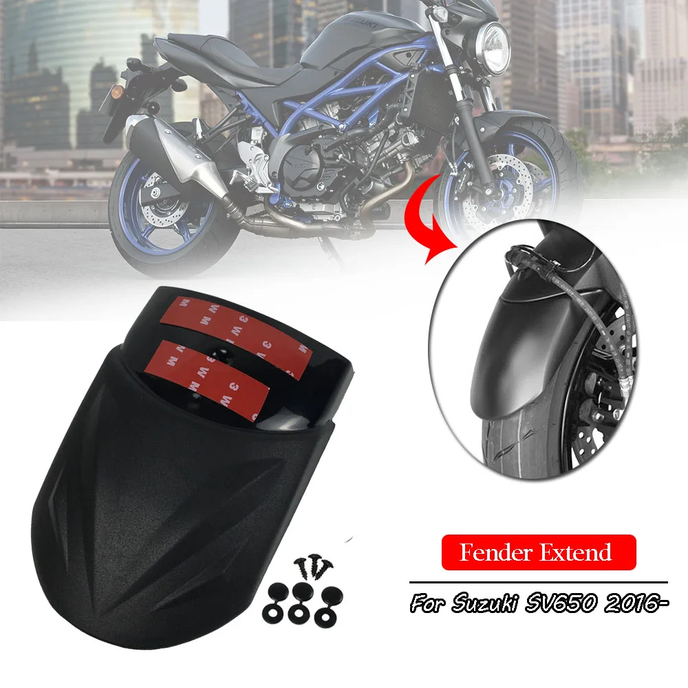 For Suzuki SV 650 SV650 2016 2017 2018 2019 2020 2021 2022 Motorcycle Front Mudguard Fender Extender Extension Accessories