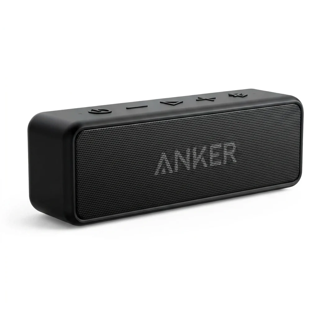Anker SoundCore 2 Bluetooth loudspeaker, Immense bass with dual bass drivers, 24-hour battery life, Enhanced IPX7 water resistance, Wireless loudspeaker (refurbished)