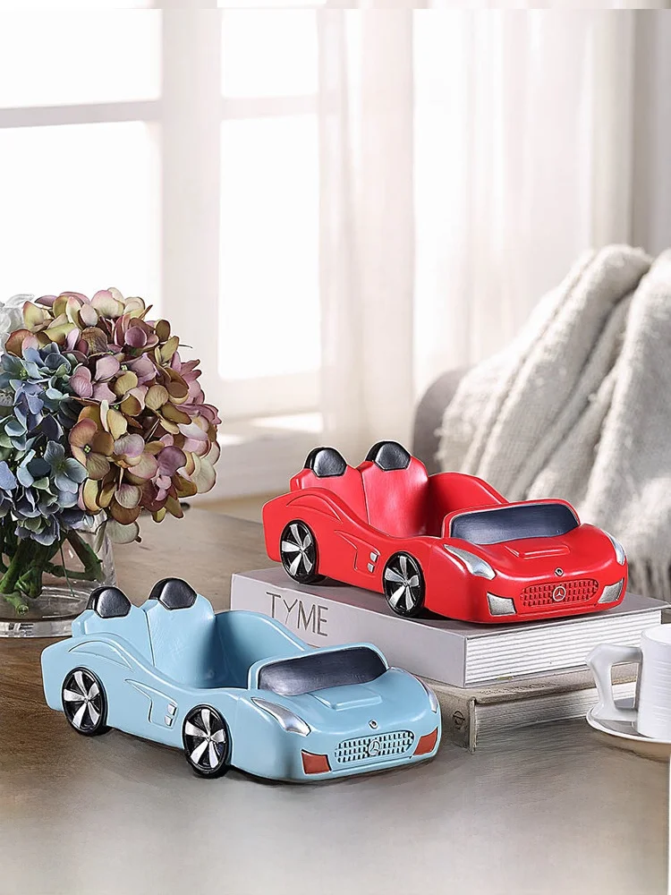 

Креативный органайзер для ключей в виде мультяшного автомобиля из смолы, настольный поднос для хранения ключей, декор для дома и гостиной