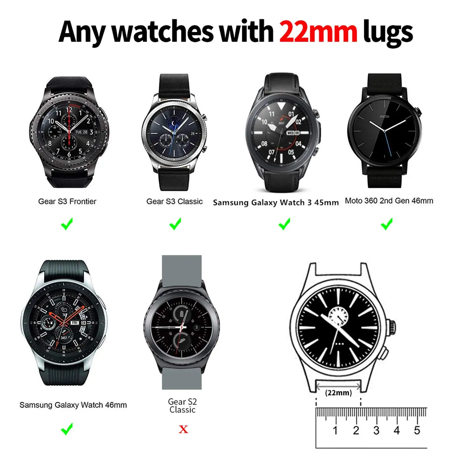 Bracelet en Silicone pour Samsung Galaxy Watch 3, 45mm, accessoires officiels pour montre connectée Galaxy Watch 46mm, Gear S3 22mm