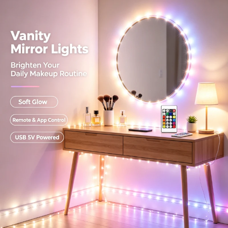 RGBIC USB 5V LED Sting Light Bluetooth Music APP Programmable DIY Fairy Lights Birthday Party Garland Christmas Decor