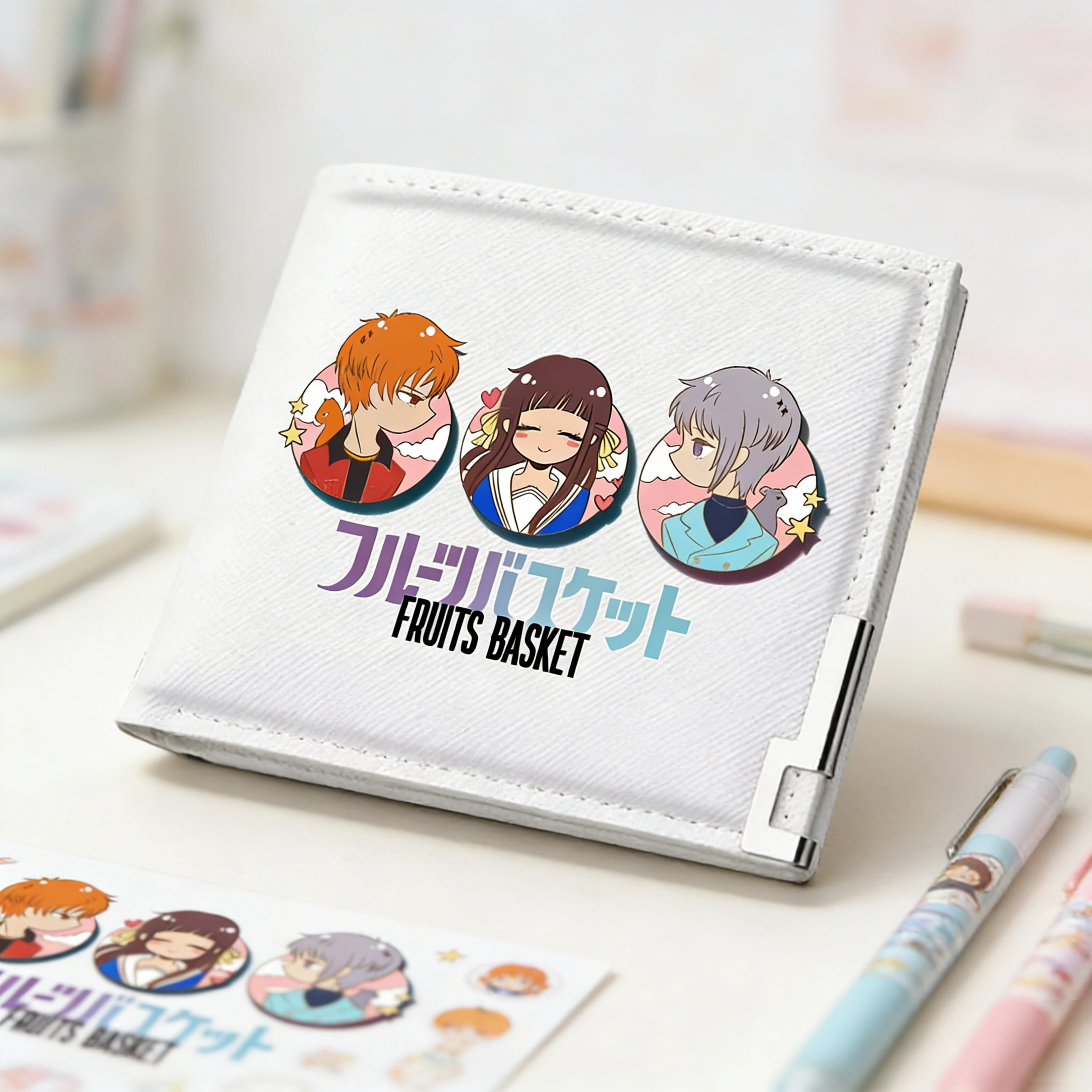 

Корзина с фруктами Kawaii Короткий кошелек Мультфильм Тонкий тонкий мешок для денег Аниме Держатель для удостоверений личности Искусственная кожа Белый маленький кошелек Мультяшный клатч
