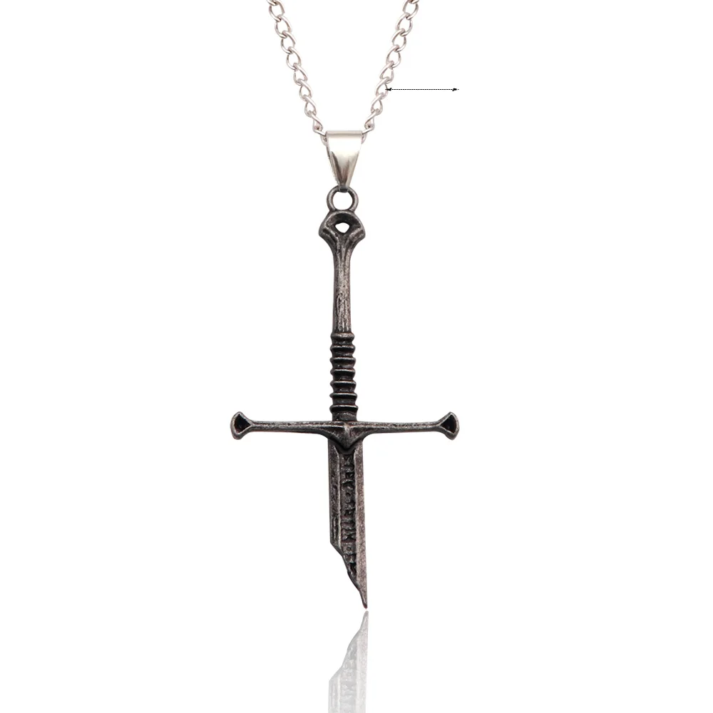 Movie Aragorn Narsil Broken Sword Cosplay Necklace Vintage Punk Choker For Women Men Jewelry Accessories Gifts