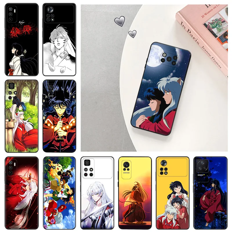 Silicone Soft Phone Case for Xiaomi Poco F5 X3 X4 X5 F3 F4 F1 M3 M4 M5 C61 14 Pro Redmi A3 A3x Cartoon Inuyasha Sesshomaru Cover