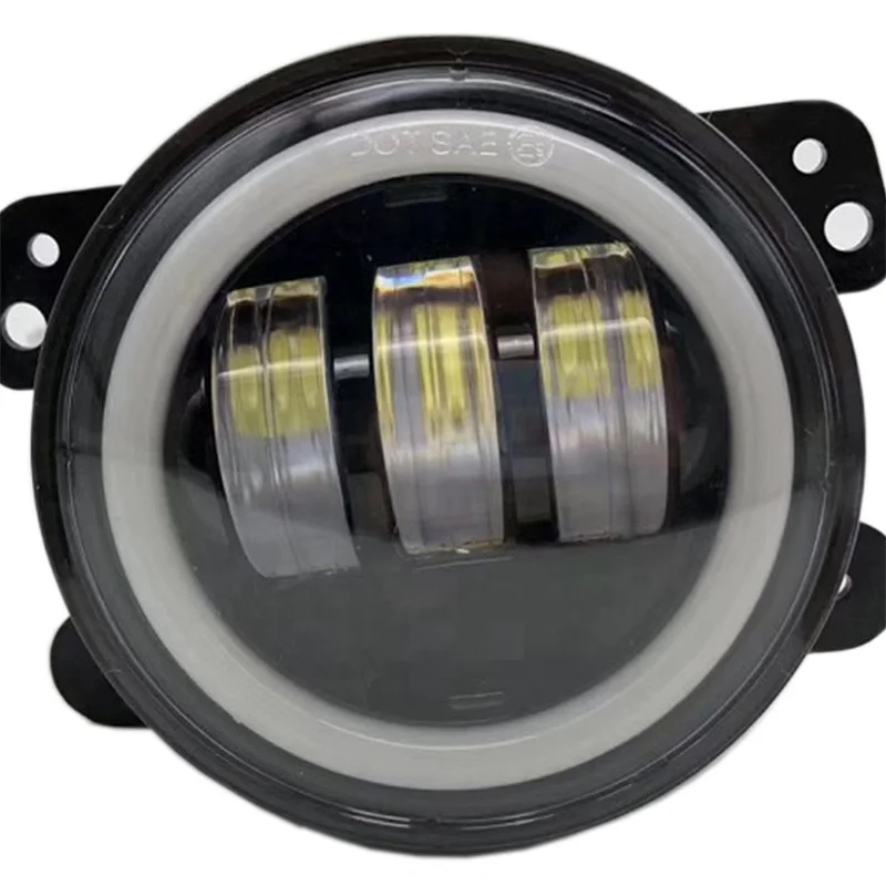 

4-дюймовые светодиодные противотуманные фары Angel Eye 30W 6000K с кольцевым светом DRL, IP67, для бездорожья, алюминиевые, 01, 12 месяцев гарантии, 4-дюймовые светодиодные противотуманные фары Angel Eye