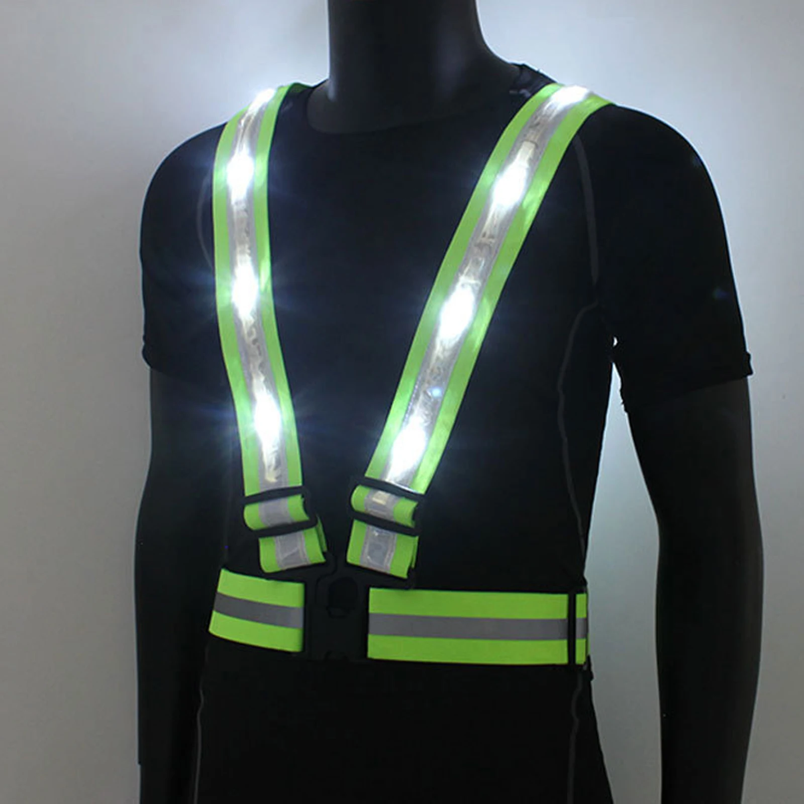 

LED Glow Reflective Vest High Visibility Safety Luminous Night Running Cycling Hiking Outdoor Sports Enthusiasts