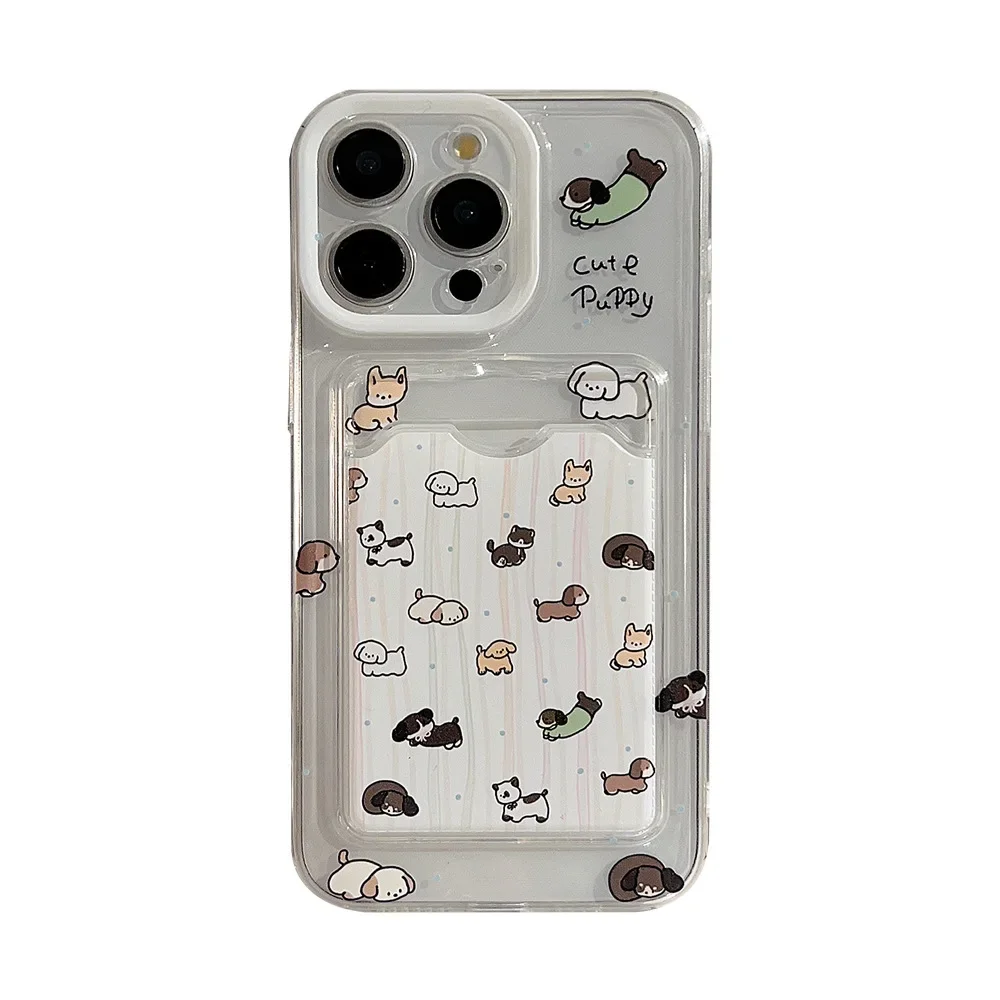 Zabawny szczeniak przedszkole Etui na karty fotograficzne Przezroczyste etui na telefon do iPhone'a 16 15 14 13 12 Pro Max Xr 15 14 Plus Etui Cute Cover