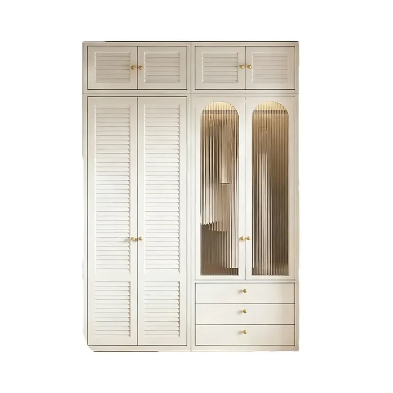 Dierd Cream Steel Wardrobe With Shutter Doors Metal Storage Cabinet For Bedroom Eco Friendly Locker For Adults And Kids