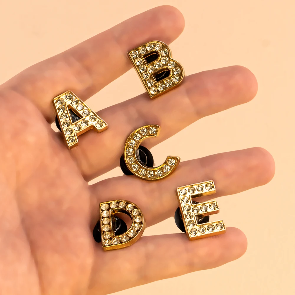 1PCS A-Z Gold Metal Alphabet Shoe Charms,26 Letters Shoe Accessories Decorations For Women Girls,Classic Clogs Buckle Pin Gift