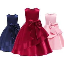 Fiocco senza maniche elegante Performance Festival Costume Girl Dress Princess Dress abbigliamento per bambini