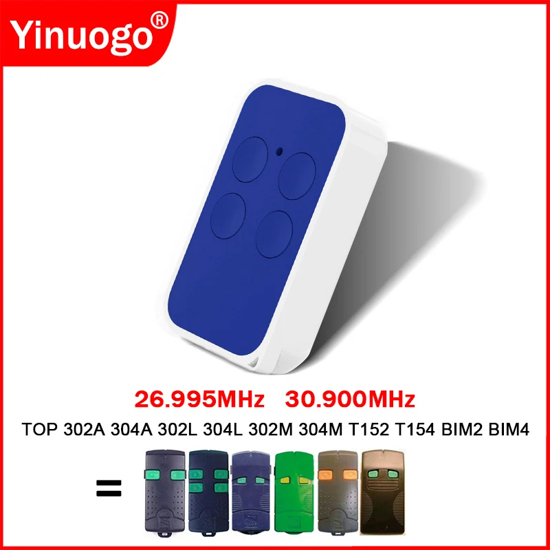 TOP302A TOP304A TOP302L TOP304L TOP302M TOP304M T152 T154 BIM2 BIM4 Пульт дистанционного управления гаражными воротами 26,995 МГц 30,900 МГц