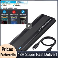 10Gbps M2 SSD Case NVME SATA Dual Protocol M.2 to USB Type C 3.1 SSD Adapter for NVME PCIE NGFF SATA SSD Disk Box M.2 SSD Case