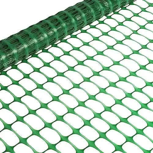 4' x 100' Green Temporary Fencing, Mesh Snow Fence, Plastic, Safety Garden Netting, Above Ground Barrier, for Deer, Kids