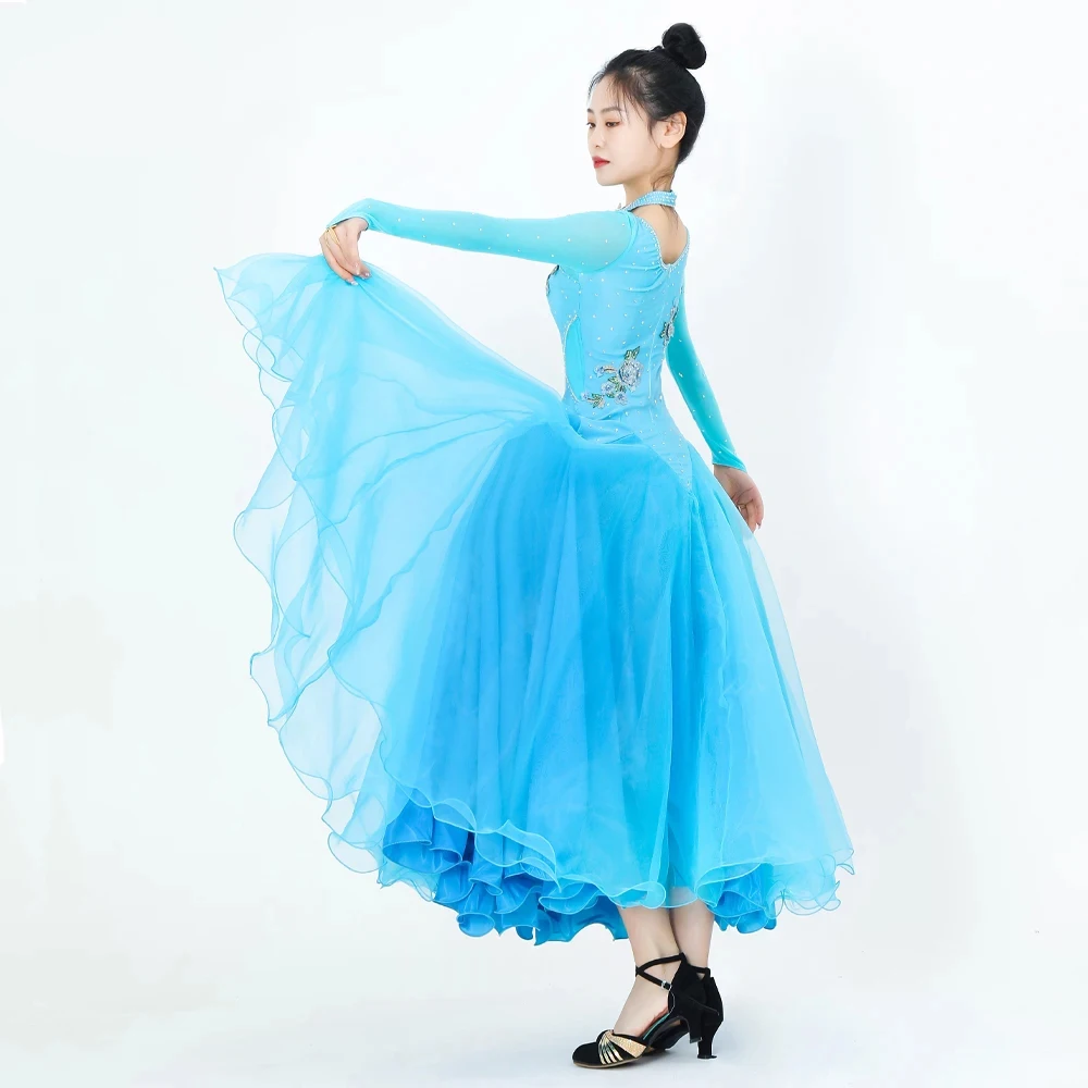 2025 meninas moderna competição de dança traje das mulheres roupa valsa vestido moda palco desempenho roupas dancewear palco salão de baile