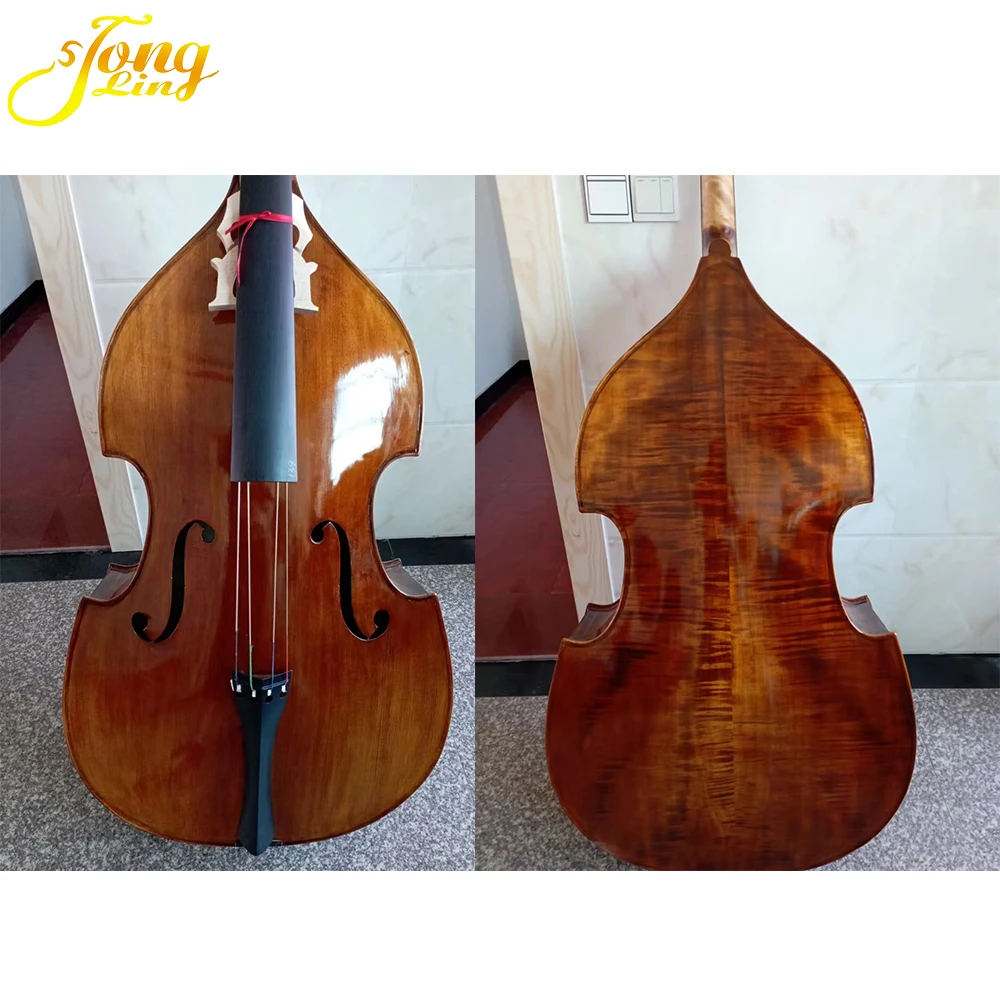 3/4 Handmade Natural Flame Double Bass with Professional Oil Varnish Finish
