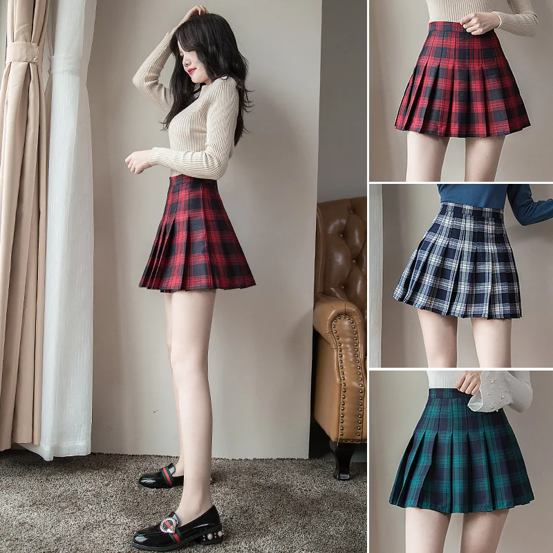 

Skirts Spring Summer 2023 Y2k Womens Fashion Black Mini Pleated Harajuku Plaid Short High Waist Skirts For Girls Dance