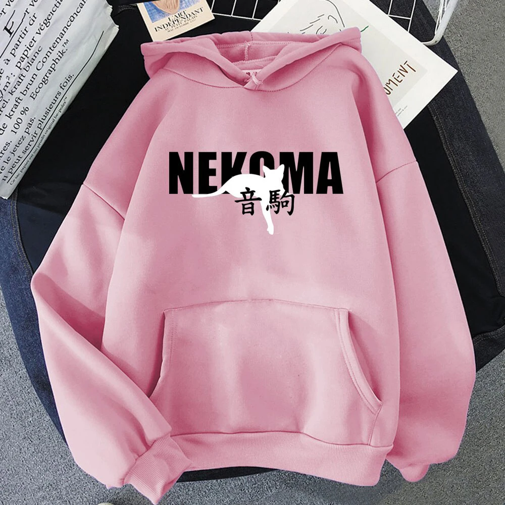 Heißer Verkauf japanische Anime Haikyuu Nekoma Hoodies Männer Frauen Sweatshirts Harajuku übergroße Herbst Winter Streetwear Jungen Mädchen Pu