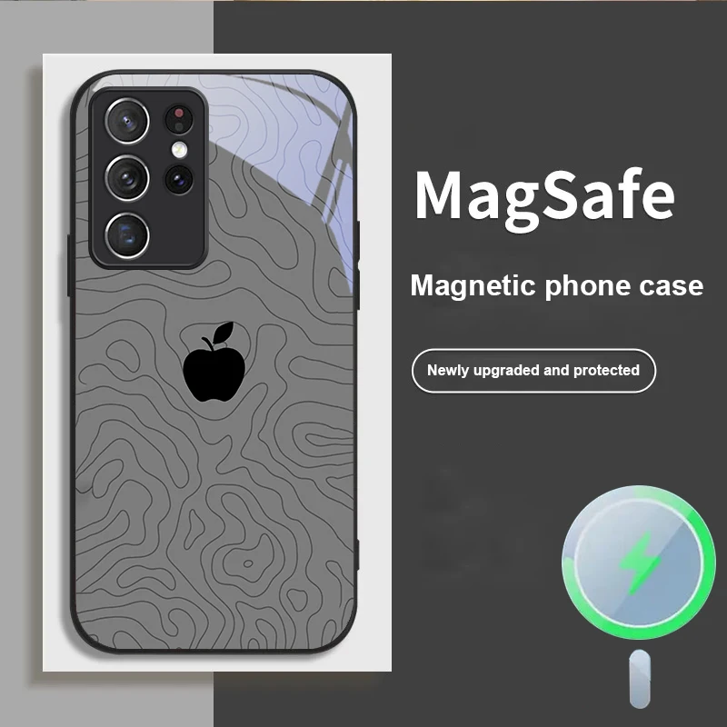 

Rainbow colored stripes For Samsung S25 S25 Edge S25Ultra S8 9 10 20 S21 Pro 22 Plus S23 FE S24 Ultra Magsafe Glass Phone Case