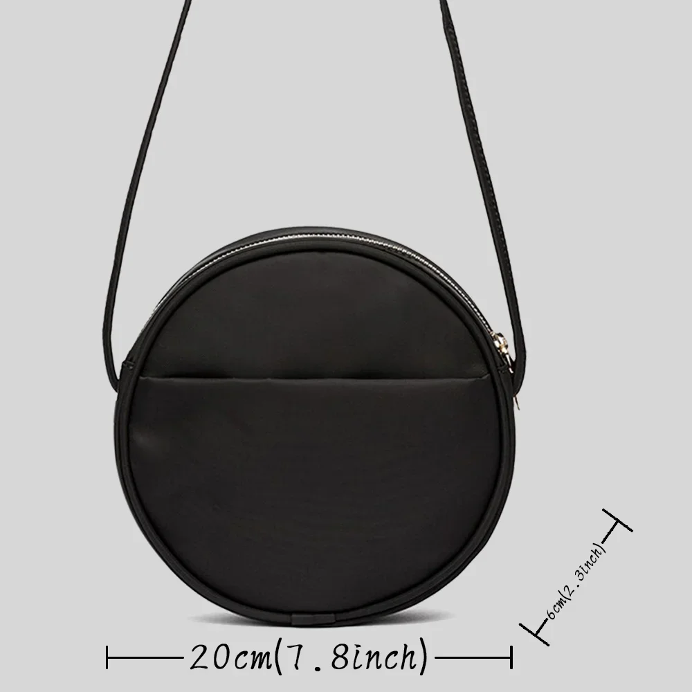 Nylon Round Pack Single Shoulder Bag Female Messenger Bags Shopping Handbag Large Capacity Casual Storage Bag Letter Series
