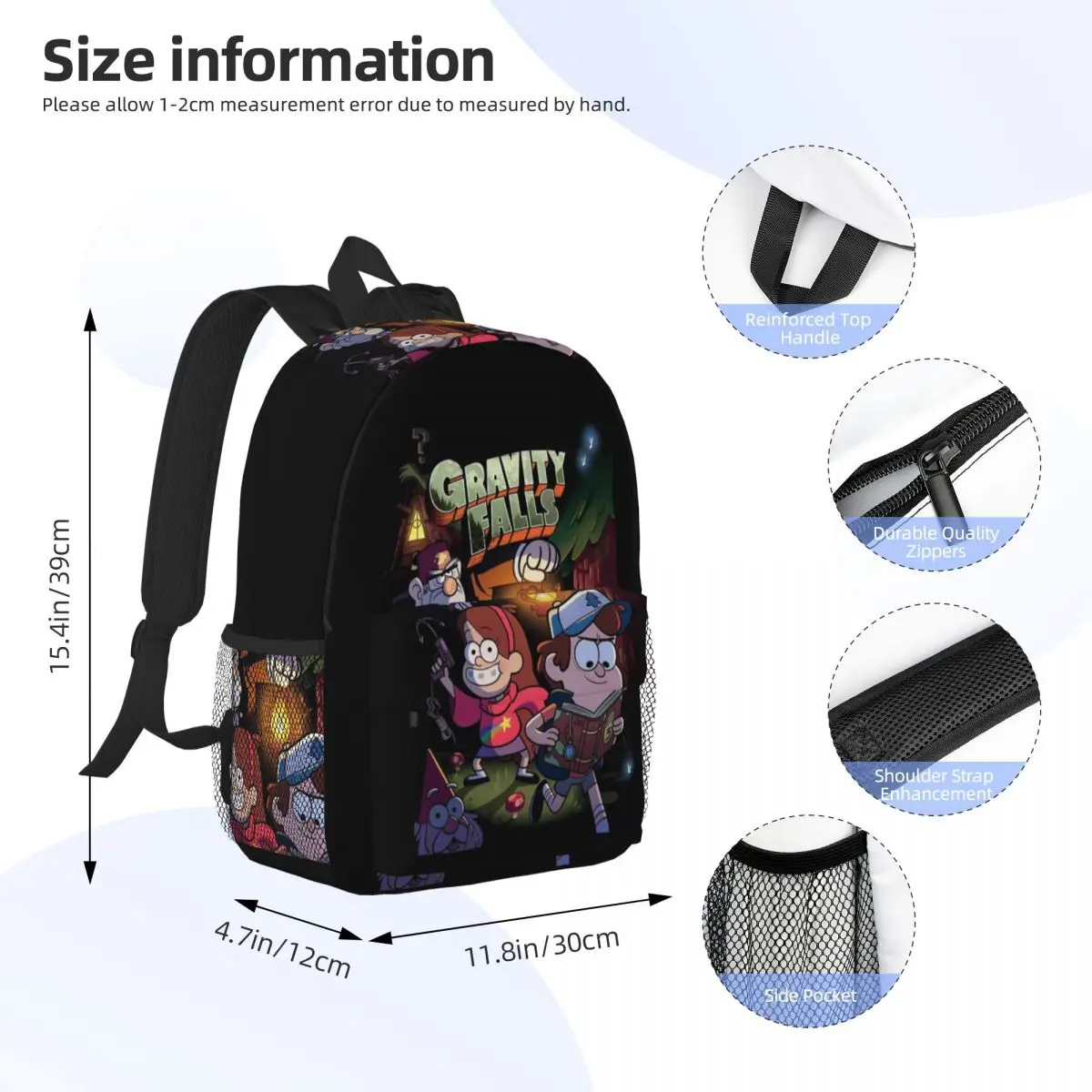 Gravitys Falls Backpack Student Boys Girls BookBag Men Women School Bag Computer Shoulder Bags